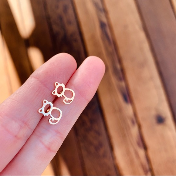 ROSE GOLD MATILDE The Cat Stainless Steel Earrings with Gift Bag - Picture 2 of 8